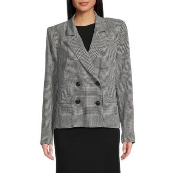 L'AGENCE Atmore Houndstooth Double Breasted Blazer - Picture 1 of 11